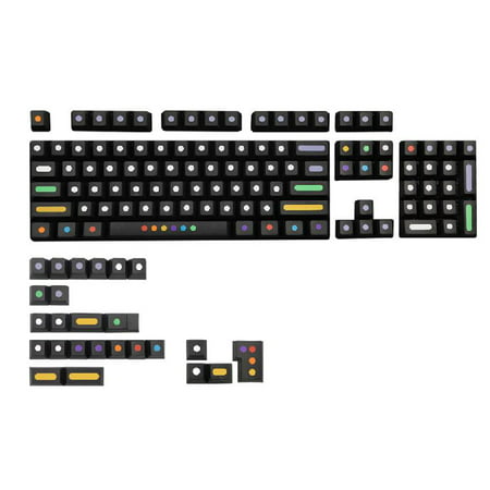 

Mechanical Keyboard Keycap Black Dots Cherry Profile 129Keys Dye Sub KeyCap Compatible with Cherry MX 61/87/104/108