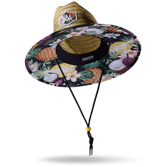Sombrero de Paja para Hombres y Mujeres | Sombrero de salvavidas, sombrero de playa y sombrero de sol | Ala ancha UPF 50+ para protección solar | Talla única | Cicuta
