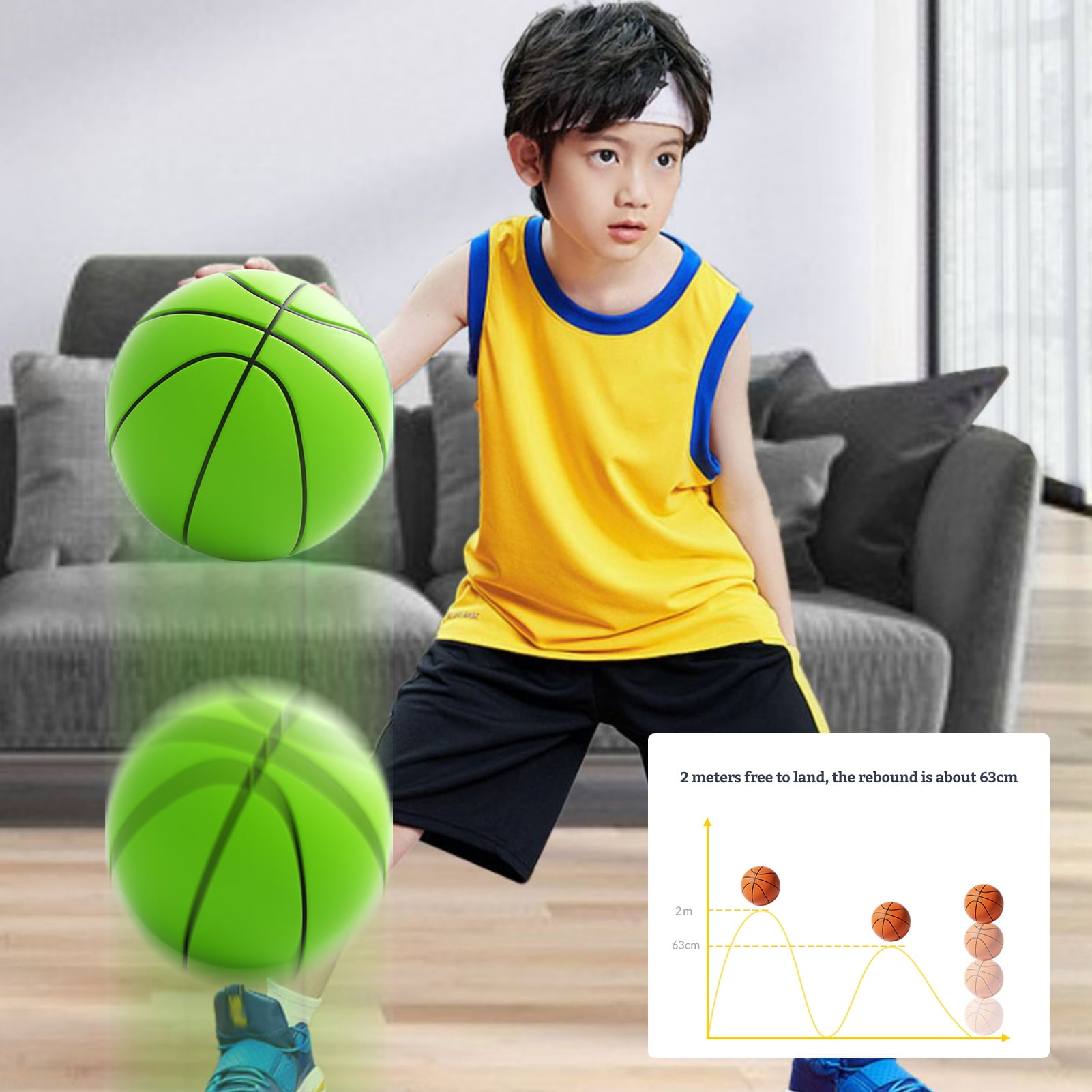 Naierhg Indoor Silent Basketball High Rebound Low Noise Dribbling Training High Density Foam Practice Sports Bouncy Ball s s Gift
