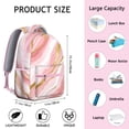 thumbnail image 6 of Pink and Gold Marble Texture Backpack for School,Cute School Bag,Schoolbag with Adjustable Shoulder Straps & Padded Back,15.3"x11"x7.1".﻿, 6 of 6