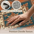 thumbnail image 6 of ODIKA Large Interlocking Accents Symmetrical Faded Ornamental Design for Dining Room, Under Table, Home Office, Non-Slip Chair-Friendly, 6 of 7