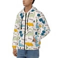 thumbnail image 3 of Kdxio Childish Dinosaur Print Men Hoodies Casual Hoodies for Men with Zip Pockets Full Zip Long Sleeve Sweatshirt Sports Hooded Jacket-3X-Large, 3 of 5