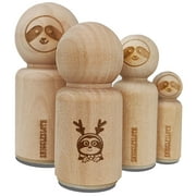 Sloth Reindeer Christmas Rubber Stamp for Scrapbooking Crafting Stamping - Medium 1 Inch