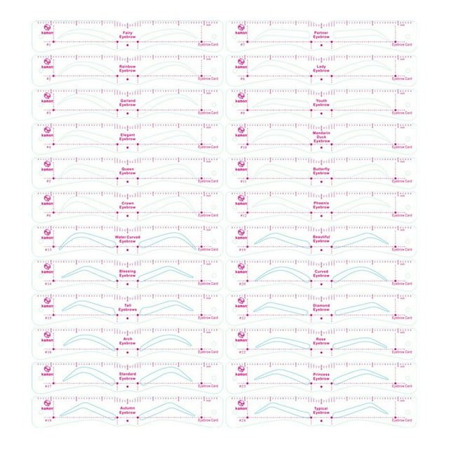 24PCS Eyebrow Shaping Stencils Eyebrow Grooming Stencil Kit Eyebrow Shaping Templates Different Styles DIY Tools