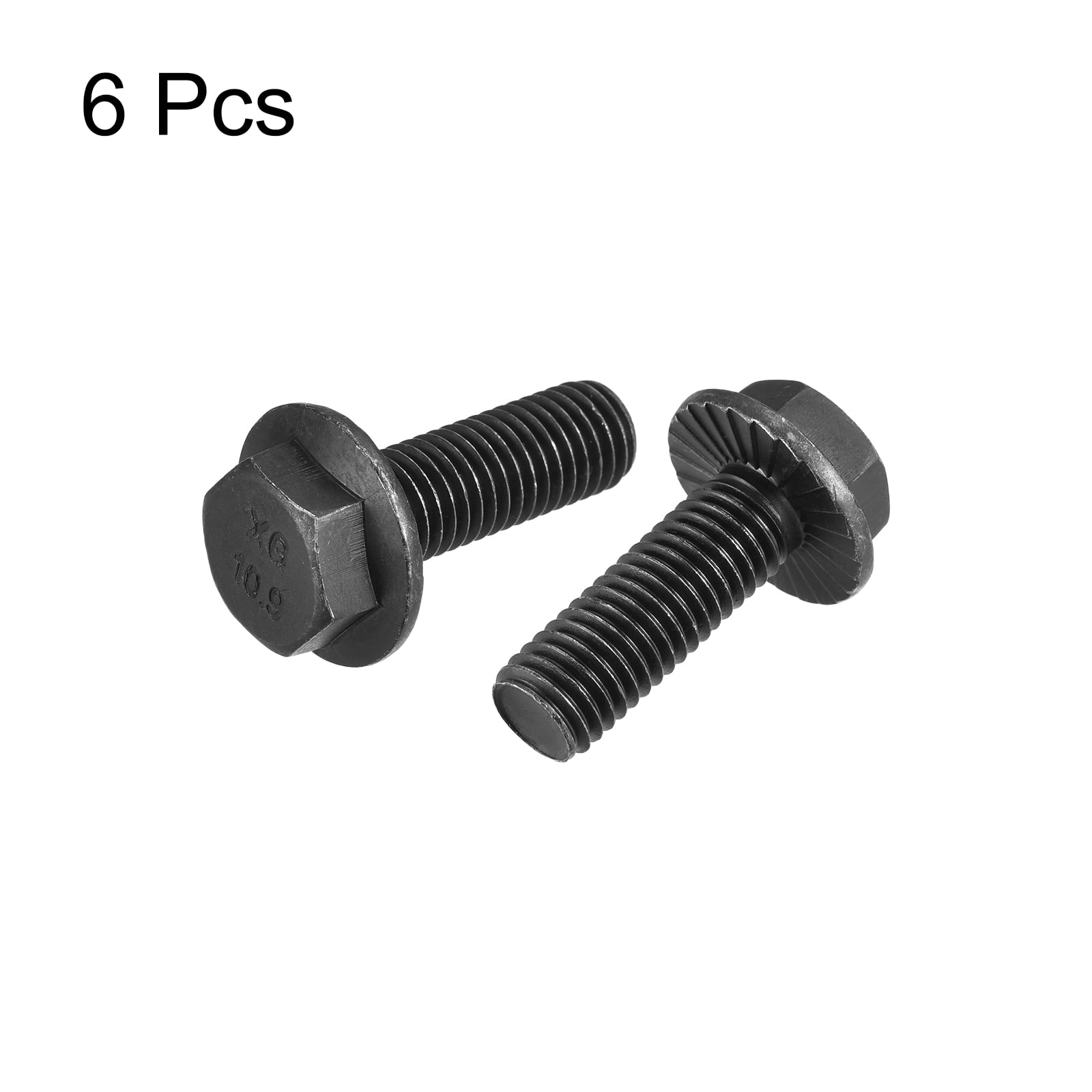 Unique Bargains Hex Serrated Flange Bolts with Black Oxide Coating for Uses M12-1.75x35mm