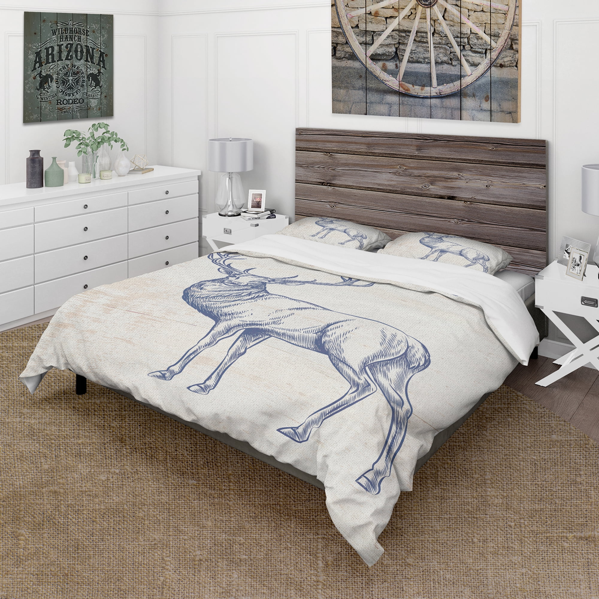 Designart 'Deer Wild and Beautiful XII' Farmhouse Duvet Cover Set