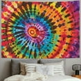 thumbnail image 2 of Orinice Spiral Design Vibrant Colors Tie-Dyed Tapestry Wall Hanging Unique Style Graphic Tapestries Home Wall Decor Art for Living Room Bedroom Apartment Farmhouse Dorm 50x40inch, 2 of 6
