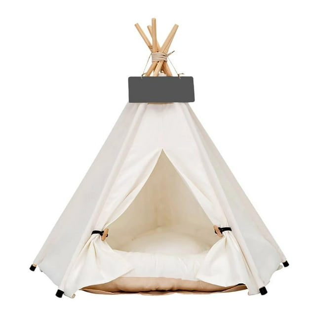 Tipi para mascotas scnbom cama tipo tienda para perros y gatos con cojín hasta 9 kg