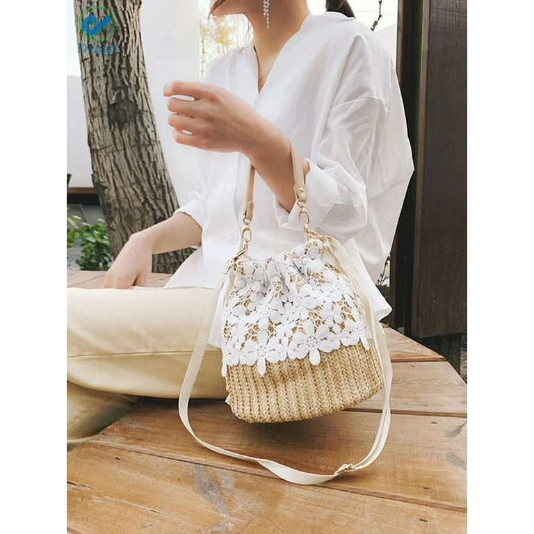 Crossbody Bags for Women Knitting Tassel Purses and Handbags Handmade  Cotton Shoulder Bag Fashion Woven Beach Bag Summer Handbag