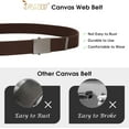 thumbnail image 4 of Canvas Web Belt for Men Adjustable Cloth Fabric Military Belt with Metal Buckle, 4 of 9