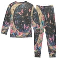 thumbnail image 2 of BZSMCE Unisex Pajama Set Snug-Fit Cotton Sleepwear Celestial Butterflies and Roses Printed, 2 of 7
