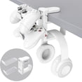 thumbnail image 2 of 1 Pcs White 3-in-1 PC Gaming Headphone & Controller Holder - Universal Headset Controllers Hook with Cable Organizer, 2 of 2