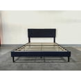 thumbnail image 1 of YUSAZENS King Size MDF + Iron + Fabric Diagonal Grid Soft Mattress, Comfortable Upholstered Bed Frame in Pink, No Box Spring Needed, Space-Saving Design, 1 of 1