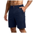 thumbnail image 6 of idosla Men's Cotton Chino Shorts Casual Elastic Waist Drawstring 7 Inch Summer Beach Golf Shorts with Pockets (Navy, L), 6 of 7