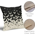 thumbnail image 4 of Halloween Bat Pillow Covers 18x18 Set of 2 Black Scary Pattern Print Decorative Throw Pillows Outdoor Halloween Decorations Pillowcase Holiday Farmhouse Linen Cushion Cover Decor for Sofa Couch Bed, 4 of 6