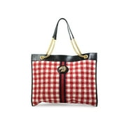 Gucci Gg Rajah Red and White Tweed Chain Large Tote Bag 537219