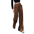 thumbnail image 3 of Seyurigaoka High Waisted Velvet Pants for Women Elastic Waist Wide Leg Pants Loose Palazzo Pants Velour Sweatpants with Pockets, 3 of 4
