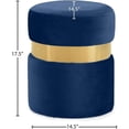 thumbnail image 4 of Meridian Furniture Hailey Contemporary Velvet Ottoman/Stool in Navy, 4 of 8