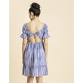 thumbnail image 3 of MoomayaWomens PrintedSquare Neck Summer Dress,Short PuffedSleeves Tiered Cotton Dress, 3 of 8