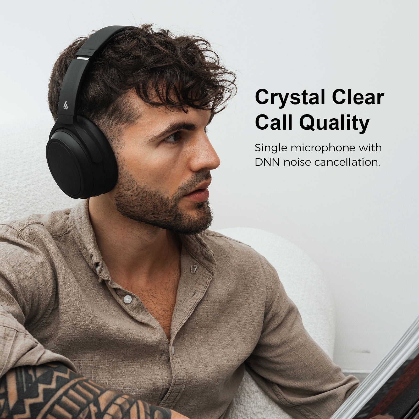 Edifier WH700NB Wireless Active Noise Cancellation Over-Ear Headphones - Black, Holiday Gift