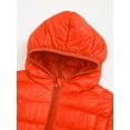 thumbnail image 6 of RUNQHUI Kids Boys Girls Winter Packable Down Puffer Jacket Coat Water Resistant Bubble Puffer Orange 120, 6 of 7