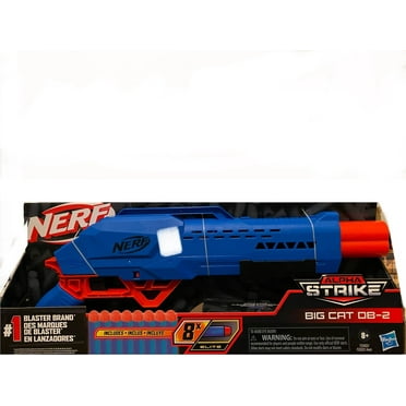 Nerf Alpha Strike Big Cat DB-2 Blaster with 8 Elite Darts, Ages 8 , Boxed