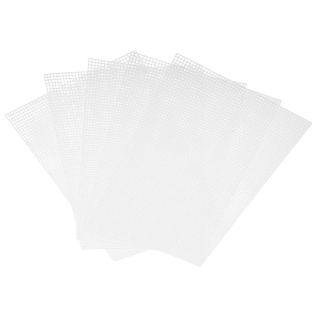 5pcs Diy Cross Stitching Fabric Plastic Mesh Canvas Sheets For Embroidery Projects And Needlework Crafts