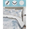 thumbnail image 4 of Blue Beige Floral Twin Size Down Alternative Comforter, Lightweight Comforter Quilt Bedding Set with Pillow Shams Vintage Smear Abstract Art All Seasons Bed Comforter Duvet Insert 68"x86", 4 of 7