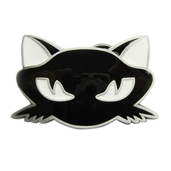 Vintage Style Black Enamel Cat Animal Belt Buckle