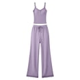 thumbnail image 6 of PIWHJQK Women 2 Piece Set Summer Loungewear Leisure Set Women Solid Lace Camisole and Pants 2 Piece Set Loungewear Women Outfits Sets, 6 of 7