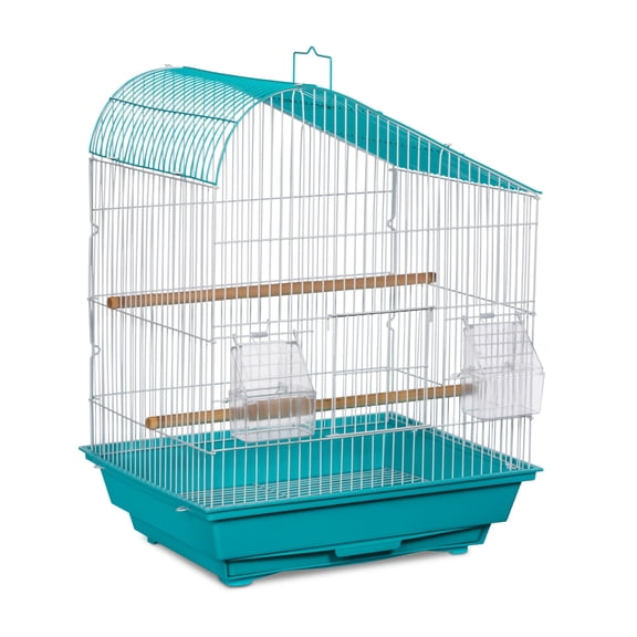 Prevue Pet Products Palm Beach Teardrop Roof Aqua & White Bird Cage SP21003A/W