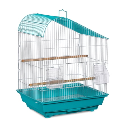Prevue Pet Products Palm Beach Teardrop Roof Aqua & White Bird Cage SP21003A/W