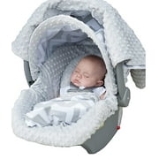 Carseat Canopy 5 Pc Whole Caboodle Baby Infant Car Seat Cover Kit with Minky