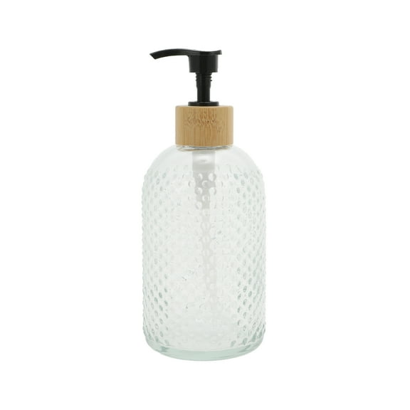 Unique Bargains 1 Pc Round Bottom Raindrops Soap Dispenser 13.53oz Black