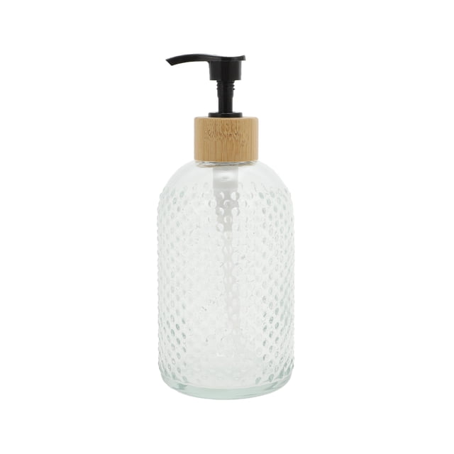 Dispensador de Jabón Redondo de Gotas de Lluvia 1 Pc 13.53oz Negro