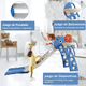 thumbnail image 2 of Tobogán Resbaladilla Infantil con Canasta De Baloncesto para Interiores y Exteriores Azul, 2 of 4