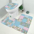 thumbnail image 2 of Pioneer Flower Floral Print Pattern Bathroom Rugs Sets 3 Piece,Toilet Cover Set,Absorbent Non Slip Bathroom Mats Sets with U-Shaped Contour Rug Toilet Rug Set, 2 of 5