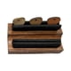 thumbnail image 1 of Soporte para instrumentos con clip, estante para púas con 3 piezas, universal y portátil de 2 niveles Madera oscura corta, 1 of 7