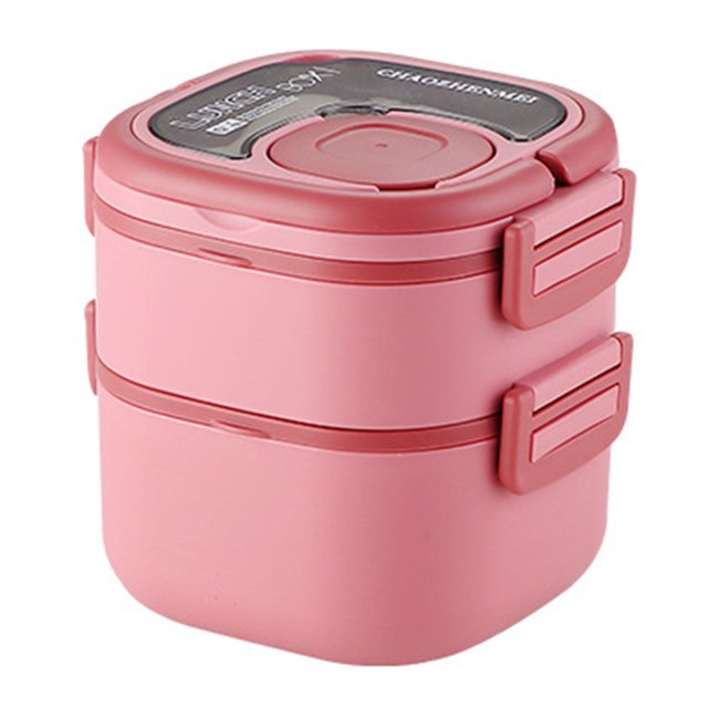 LCXmlly Stainless Steel Lunch Box For Work Stackable Salad Lunch Bento Box with Divider Stainless Steel Leak Proof Container Spoon Easy Clean for Student