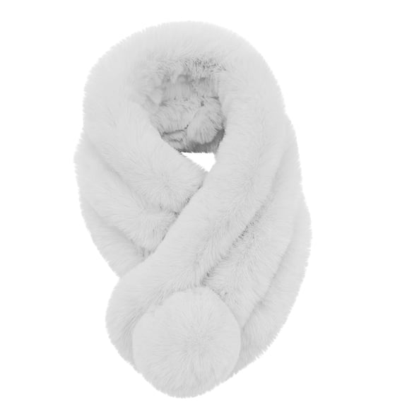 Miluxas Women's Soft Faux Fur Infinity Scarf White Free Size