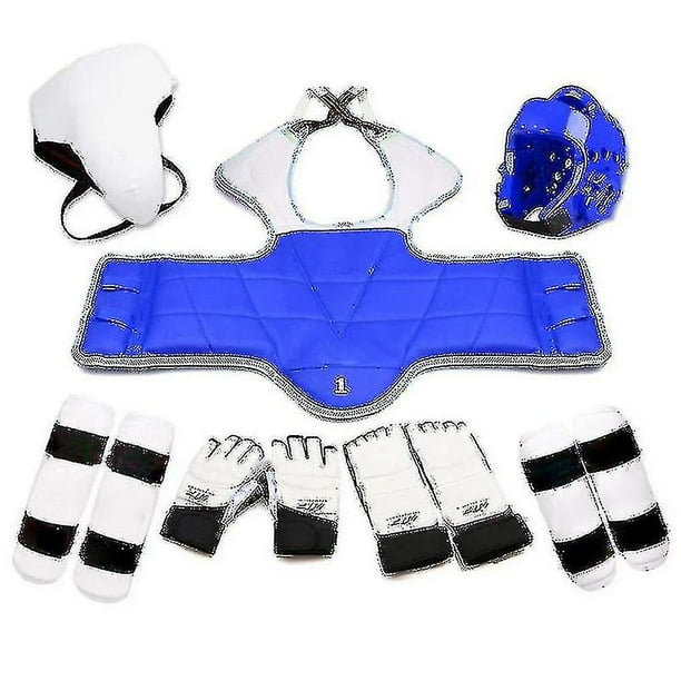 Conjunto de cinco piezas de Taekwondo, equipo Protector de Taekwondo, casco, armadura, guante de boxeo, equipo de Taekwondo, Protector de cabeza 3