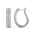 thumbnail image 1 of Boucle d'Oreille Créole en Diamant de Laboratoire / Boucles d'Oreilles Créoles Gracie à Double Rang en Forme Ronde Certifiées IGI de 5 Carats / Or Blanc 14K / Monture à Griffes Qualité FG-VS1-VS2 / Friendly Diamonds, 1 of 5