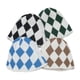 thumbnail image 5 of Gorro de pescador corto con puños de punto de lana para hombres y mujeres, gorros cálidos de invierno con diseño geométrico de diamantes y cuadros, gorro de lana, 5 of 5