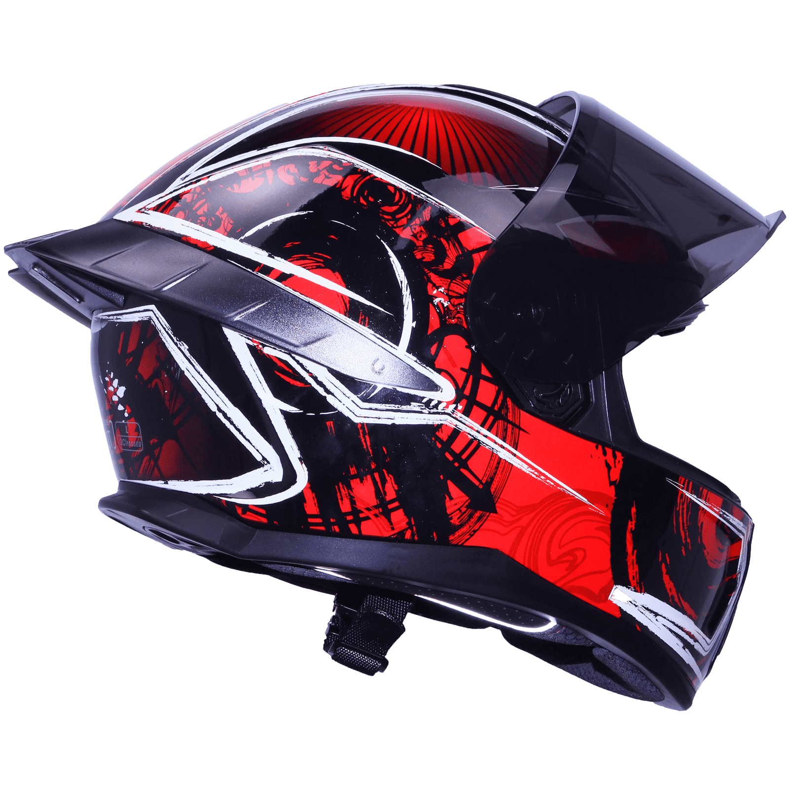 Full-Face Adult Motorcycle Helmet, Motocross ATV Offroad Dirt Bike Helmet DOT Approved, Red and Black, XL Size