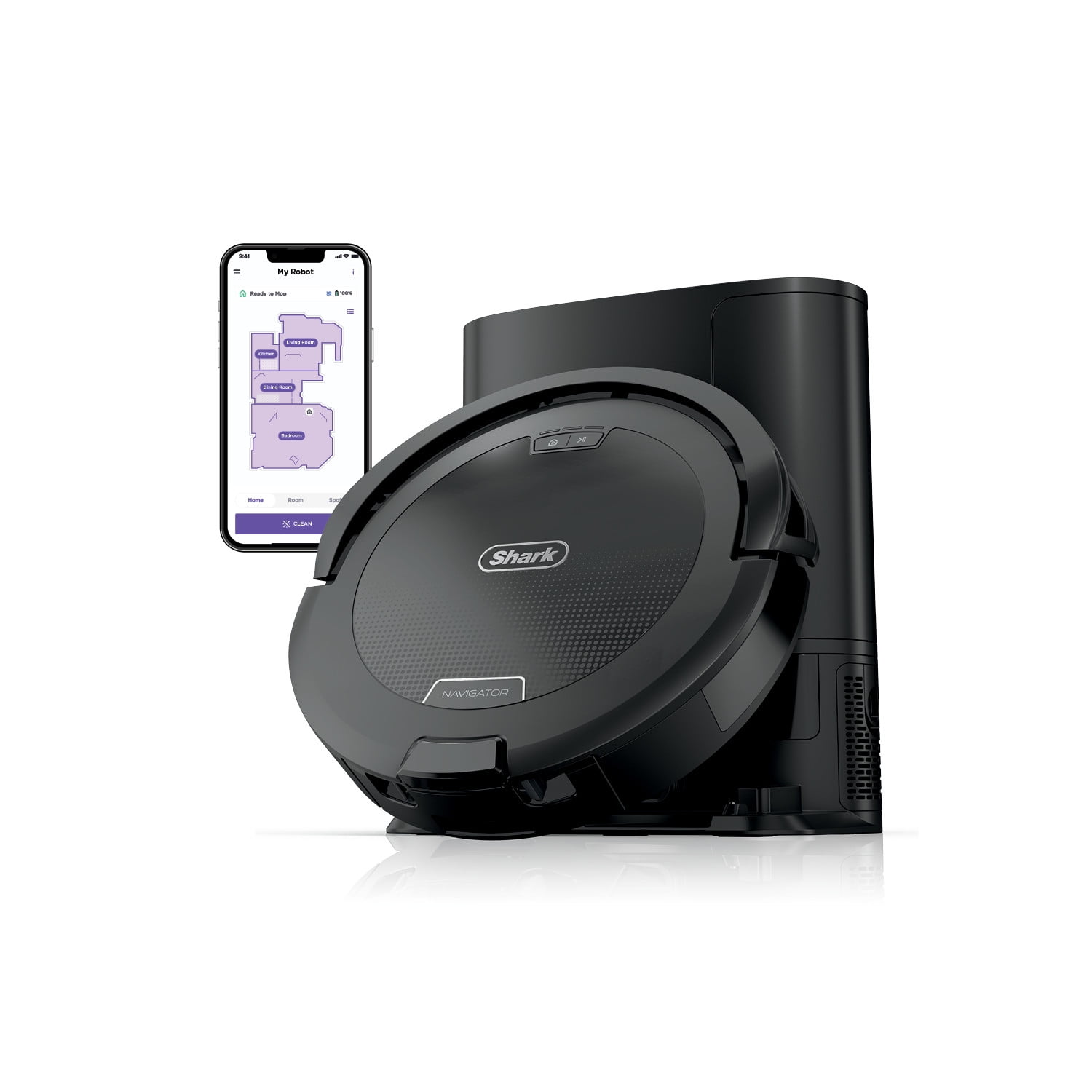 Shark Navigator Robot Vacuum, Self-Emptying, Smart Path Navigation, Object Detect & Avoid, RV2100AE