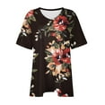 thumbnail image 4 of Rciityk Womens Plus Size Short Sleeve T Shirt Summer V Neck Printed Tops Casual Loose Oversized Tees Tops, 4 of 4