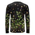thumbnail image 7 of Men's Fashion Printed Round Neck Long Sleeve Bottoming Shirt Top with Christmas Snow Night Print for Seasonal Outfits and Daily Wear - Soft and Warm Men's Base Layer,Green,M, 7 of 7