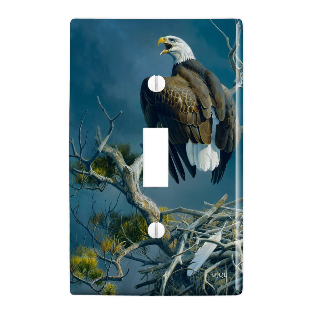 Bald Eagle Single Toggle Light Switch Cover Decorative Switch Plate Cover 