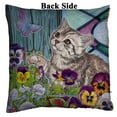 thumbnail image 2 of PKQWTM Butterflies Pansies Reversible Mermaid Cushion Cover Home Decor Sequin Pillow Case Size 18x18 inches, 2 of 2