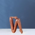 thumbnail image 2 of Figura de personaje humano, estatua de mesa, decoración, artesanía abstracta marrón, 2 of 8